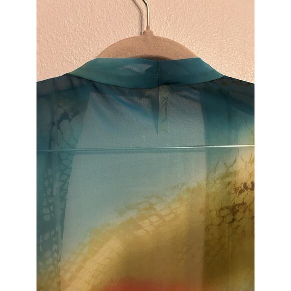 Chenault Sheer Snakeskin XL Swim Cover-up Feminine Kimono Beach Hippie VTG - Picture 6 of 10